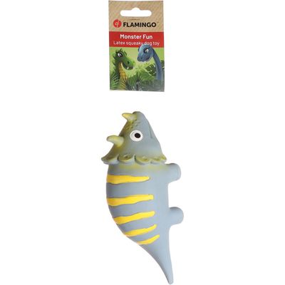 jeux Dinosaure gris en latex hauteur 9 cm pour chien