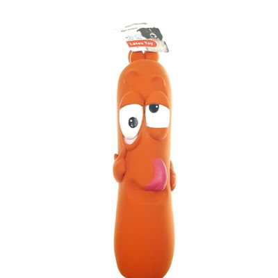 Jouet latex Tipsy saucisse brun taille ø 8 cm x  30.5 cm pour chien