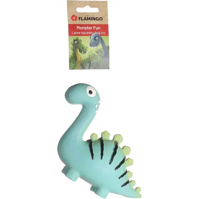 Flamingo - Jouet Dinosaure vert en latex  hauteur 13.5 cm pour chien