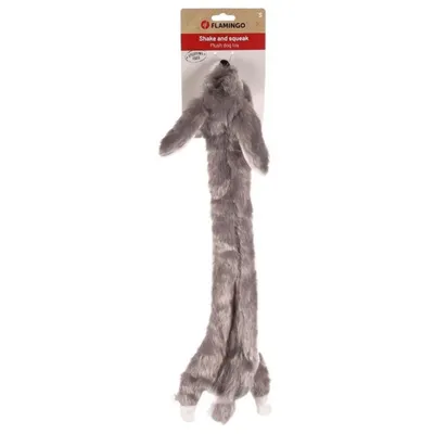 Flamingo - Jouet Lapin Alisa gris 55 cm pour chien