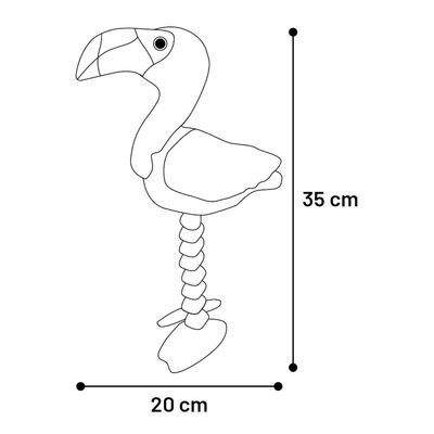 Jouet Flamant rose 35 cm pour chien