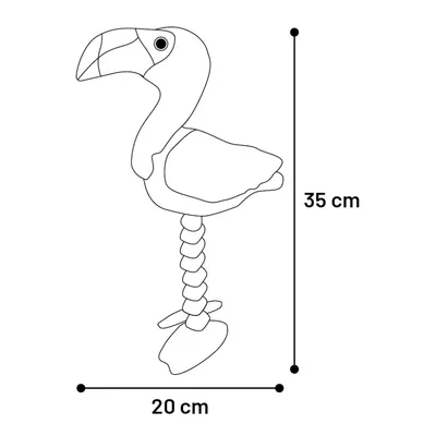 Jouet Flamant rose 35 cm pour chien
