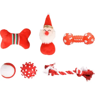 6 Jouets dans une chaussette pour Noël, jouet pour chien