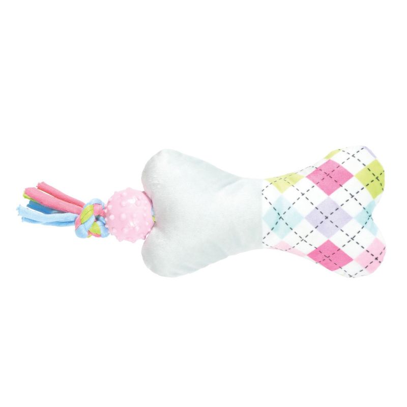 Peluche Tiny os gris balle TPR 19 cm jeux pour chiots