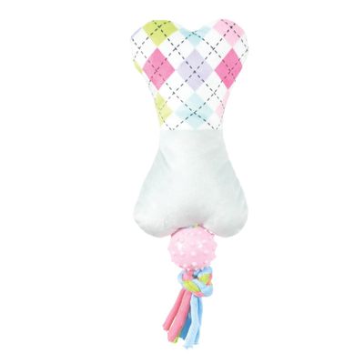 Peluche Tiny os gris balle TPR 19 cm jeux pour chiots