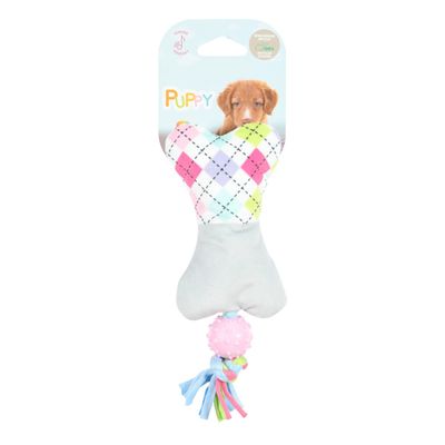 Peluche Tiny os gris balle TPR 19 cm jeux pour chiots
