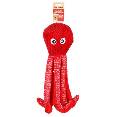 Jouet Noël Pulpa Poulpe Rouge 50 cm pour chien - Flamingo FL-523236