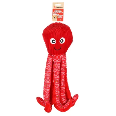 Jouet Noël Pulpa Poulpe Rouge 50 cm pour chien - Flamingo FL-523236