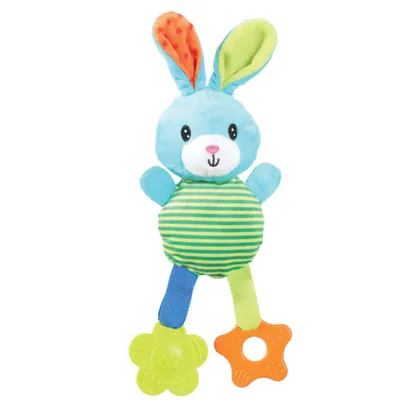 zolux - Peluche rio lapin vert anneau à mordiller 29 cm jouet pour chiots