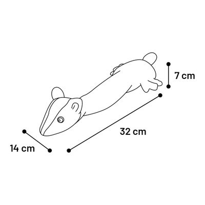 Peluche Mouffette Shaky 32 cm, jouet pour chien