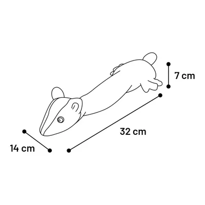 Peluche Mouffette Shaky 32 cm, jouet pour chien