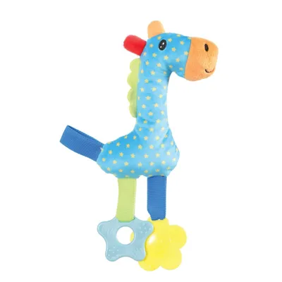 Peluche rio girafe  anneau à mordiller 26 cm jouet pour chiots