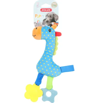 zolux - Peluche rio girafe  anneau à mordiller 26 cm jouet pour chiots