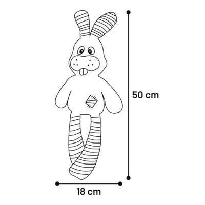 Peluche Lapin gris pieno 50 cm, pour chien