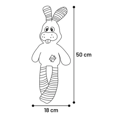 Flamingo - Peluche Lapin gris pieno 50 cm, pour chien