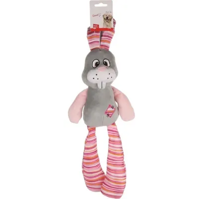Peluche Lapin gris pieno 50 cm, pour chien