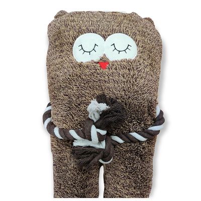 Peluche XL Hibou BONNY brun longueur 65 cm jeux pour chien