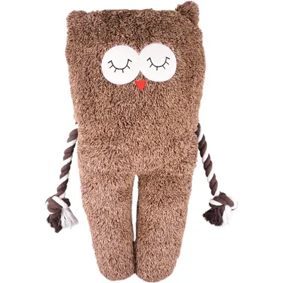 Peluche XL Hibou BONNY brun longueur 65 cm jeux pour chien