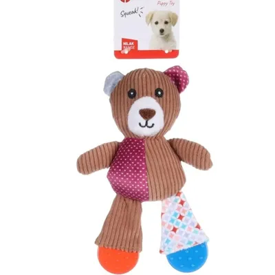Jouet ourson brun Nilak, avec pieds TPR, 19 cm, pour chiot