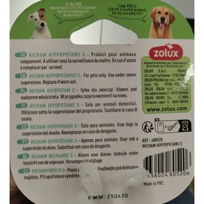 Hippopotame Hicham S Jouet sonore pour chiots et petits chiens