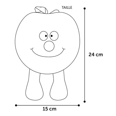 Flamingo - Peluche fruity Pomme , 24 cm pour chien.