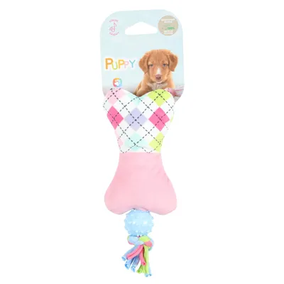 animallparadise - Peluche Tiny os rose balle TPR 19 cm jouet pour chiots