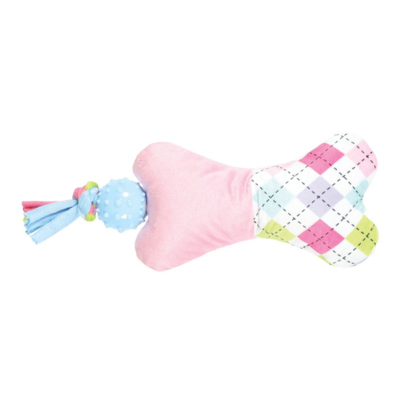 animallparadise - Peluche Tiny os rose balle TPR 19 cm jouet pour chiots