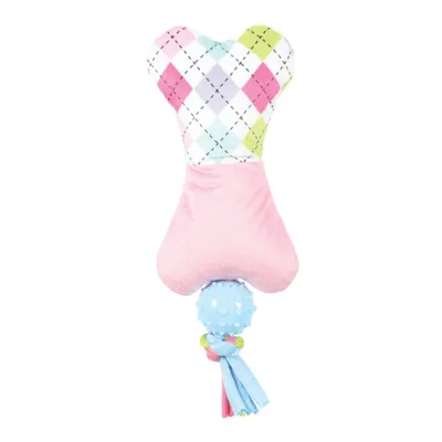animallparadise - Peluche Tiny os rose balle TPR 19 cm jouet pour chiots