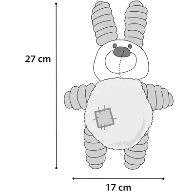 Peluche  junior dog,  lapin vert, 27 cm, pour chien