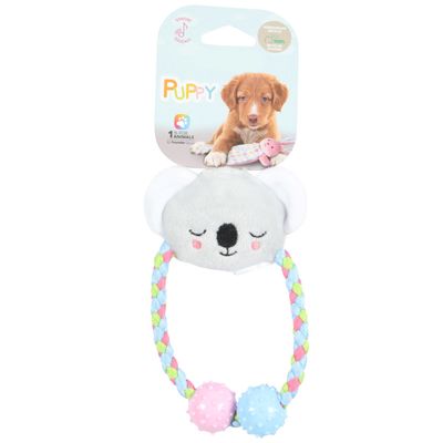 animallparadise - Peluche Tiny ourson gris corde 15 cm jouet pour chiots