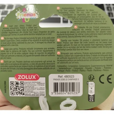 Chimpanzé José S Jouet sonore pour chiots et petits chiens
