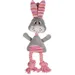 Peluche Lapin gris avec corde pieno 38 cm, pour chien