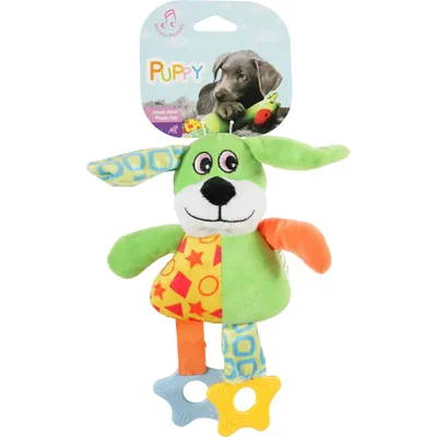 zolux - Jouet en peluche PUPPY Chien vert,  23 cm, pour chiots.