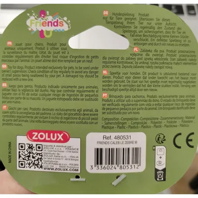 Zèbre Caleb M  Jouet sonore pour chiens de taille moyenne