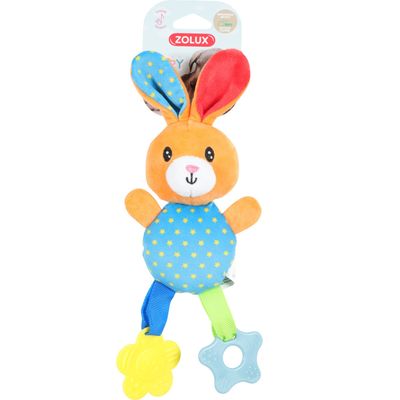 zolux - Peluche rio lapin  anneau à mordiller 29 cm jouet pour chiots