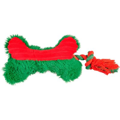 Flamingo - Pingouin Noël peluche 43 cm avec Os en corde , jouet pour chien
