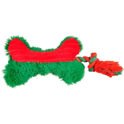 Flamingo - Pingouin Noël peluche 43 cm avec Os en corde , jouet pour chien