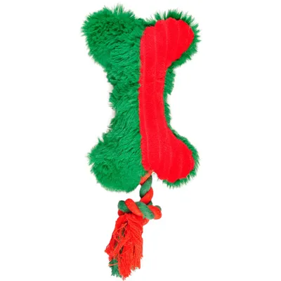 Flamingo - Pingouin Noël peluche 43 cm avec Os en corde , jouet pour chien