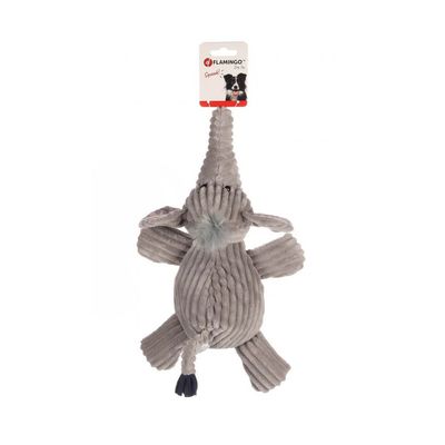 Peluche l'éléphant fanto gris 36 cm pour chien