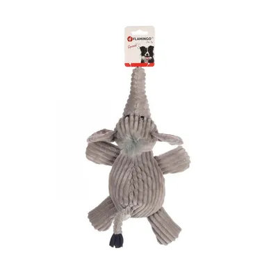Peluche l'éléphant fanto gris 36 cm pour chien