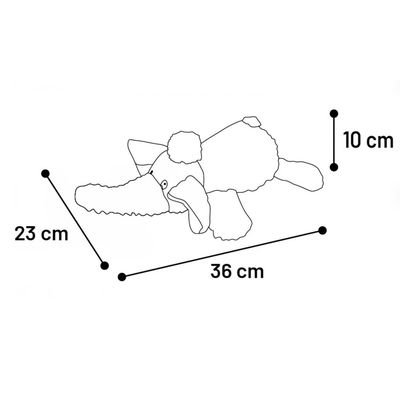 Peluche l'éléphant fanto gris 36 cm pour chien