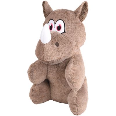 Peluche Henny Rhino couleur taupe hauteur 40 cm jeux pour chien.