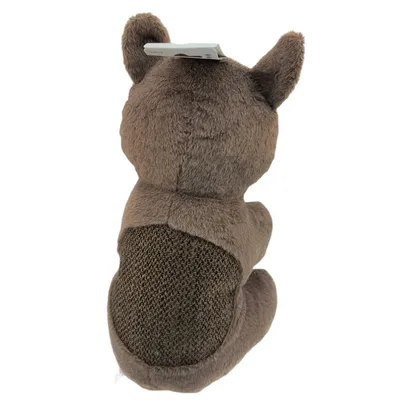 Peluche Henny Rhino couleur taupe hauteur 40 cm jeux pour chien.