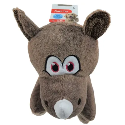 Flamingo - Peluche Henny Rhino couleur taupe hauteur 40 cm jouet pour chien