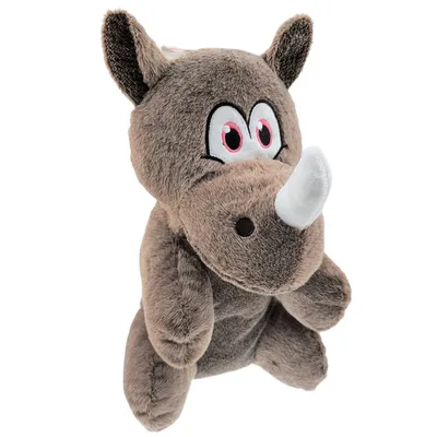 Peluche Henny Rhino couleur taupe hauteur 40 cm jeux pour chien.