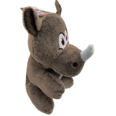 Flamingo - Peluche Henny Rhino couleur taupe hauteur 40 cm jouet pour chien