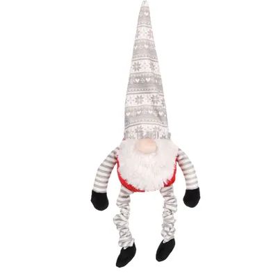 Jouet Noël  Gnome gris et  Bardo 58 cm pour chien