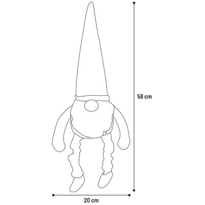 Jouet Noël  Gnome gris et  Bardo 58 cm pour chien
