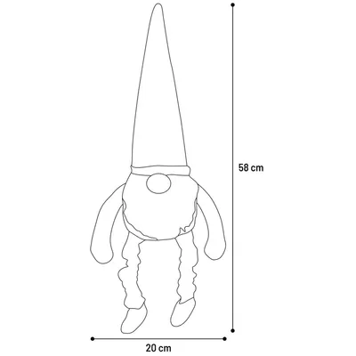 Jouet Noël  Gnome gris et  Bardo 58 cm pour chien