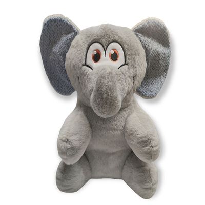 Peluche Henny Éléphant gris hauteur 38 cm jouet pour chien